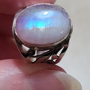 Genuine Rose Quartz Moonstone set in pure silver